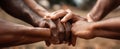 The Hands of Unity Embracing Strength and Togetherness in Community..AI generated image Royalty Free Stock Photo