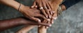 The Hands of Unity Showcasing Diversity and Togetherness Through Connection.AI generated image Royalty Free Stock Photo
