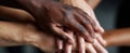 The Hands of Unity Symbolizing Diversity and Togetherness in Community.AI generated image Royalty Free Stock Photo