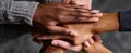 The Hands of Unity Symbolizing Strength and Togetherness in Diversity.AI generated image Royalty Free Stock Photo