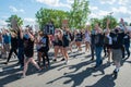 Hands Up Don`t Shoot Chant the Protesters Royalty Free Stock Photo