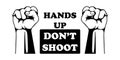 Hands Up Don`t Shoot with Two Fist. Pictogram Illustration Depicting Hands Up Do Not Shoot with Two Fist. BLM Black Lives Matter.