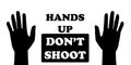 Hands Up Don`t Shoot with Two Palms. Pictogram Illustration Depicting Hands Up Do Not Shoot with Two Palms. BLM Black Lives Matte Royalty Free Stock Photo