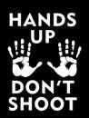 Hands Up Dont Shoot with Palms. Illustration depicting Black Lives Matter Poster Hands Up. Black and white EPS Vector File