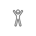 Hands up exercise line icon