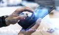 Hands using programming smartphone Royalty Free Stock Photo