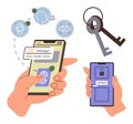 Mobile Two-Factor Authentication for Secure Door Access with Biometric Unlocking Features Royalty Free Stock Photo