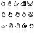 Hands vector icons set. EPS 10. Royalty Free Stock Photo