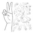 Hands vector set part 1