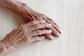 The hands of a very old woman Royalty Free Stock Photo