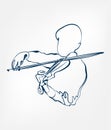 Hands violin sketch line vector design music instrument Royalty Free Stock Photo