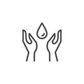 Hands wash line icon