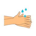 Hands washing flat design.