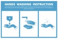 Hands washing medical instruction