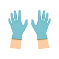 Hands wear rubber gloves to prevent infection and bacteria getting into the body.