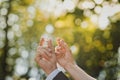 Hands with wedding rings 1622. Royalty Free Stock Photo