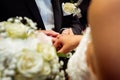 hands, wedding rings and marriage vows Royalty Free Stock Photo