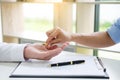 Hands of wife, husband signing decree of divorce, dissolution, c