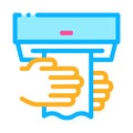 Hands Wipe Paper Napkin Icon Outline Illustration