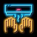 Hands Wipe Paper Napkin neon glow icon illustration