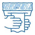 Hands Wipe Paper Napkin doodle icon hand drawn illustration