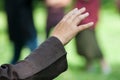 hands of woman making tai chi in urban park Royalty Free Stock Photo