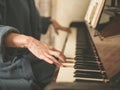 Hands of woman playing piano Royalty Free Stock Photo