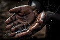 Hands of a woman washing her hands with water, close up.