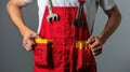 The worker in red overalls.AI generated image Royalty Free Stock Photo