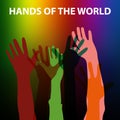 hands of the world on colorful Royalty Free Stock Photo