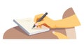 Hands Writing in an Open Notebook, Creative Note-Taking, vector design Generative AI Royalty Free Stock Photo