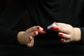 Hands of Young Woman Making Manicure Royalty Free Stock Photo