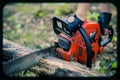 Hands of a young woodcutter Royalty Free Stock Photo