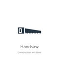 Handsaw icon vector. Trendy flat handsaw icon from construction and tools collection isolated on white background. Vector Royalty Free Stock Photo