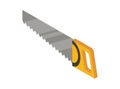 Handsaw isometric hand tool. Detailed icon of tool for handyman repair. Vector equipment of builder instrument. Tool