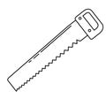 Handsaw outline design vector illustration on white background Royalty Free Stock Photo