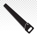 Handsaw or wood saws carpentry tools flat vector icon for apps and websites