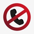 Handset ban. Call stop. Speaker icon. Telephone sign. Vector illustration.