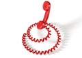 Handset And Coiled Cord Royalty Free Stock Photo
