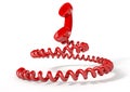 Handset And Coiled Cord Royalty Free Stock Photo