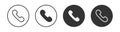 Handset icon set. Retro telephone symbol. Sign phone vector flat Royalty Free Stock Photo