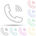 handset multi color style icon. Simple thin line, outline vector of media icons for ui and ux, website or mobile application Royalty Free Stock Photo