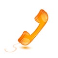 handset in orange, phone receiver,vector illustration Royalty Free Stock Photo