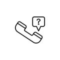 handset with question. Element of job interview icon for mobile concept and web apps. Thin line handset with question can be used Royalty Free Stock Photo