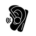 Handsfree headset black glyph icon