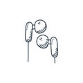 Handsfree icon vector from music concept. Thin line illustration of Handsfree editable stroke. Handsfree linear sign for use on