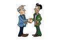Handshake senior man and middle aged man