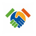 Handshake Abstract Logo Design Vector Clipart Royalty Free Stock Photo