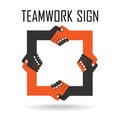 Handshake abstract sign design template. Business