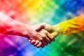 Unity and Support: Handshake against the LGBT Rainbow Flag - Generative AI